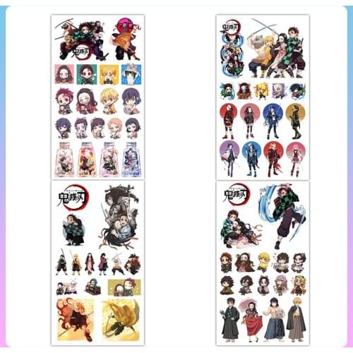Anime Demon Slayer Kimetsu No Yaiba Tattoo Sticker KamadoTanjirou Nezuko Anime Peripherals mini convenient kawaii