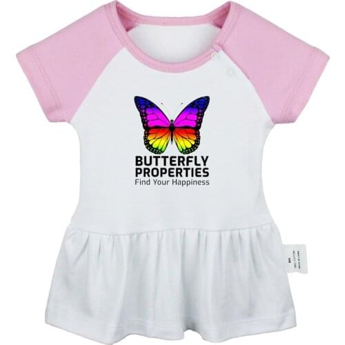 Butterfly Properties Find Your Happiness Retro Pan Am Design Newborn Baby Girls Dresses Toddler Infant Cotton Clothes