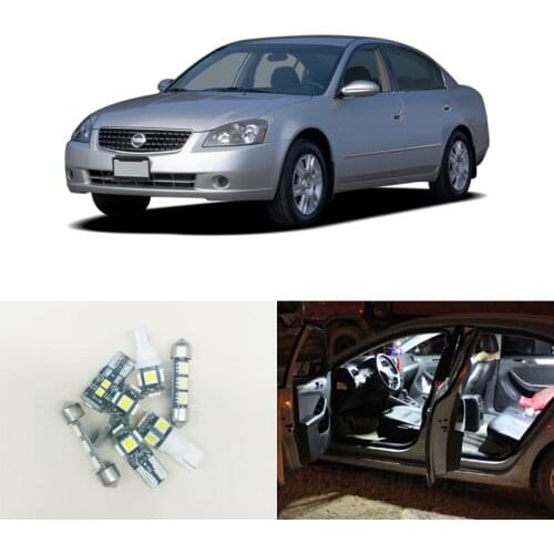 7PCs White Led Light Bulbs Interior Package Kit For 2002-2006 Nissan Altima Map Dome Step/Courtesy Trunk/Cargo Area Lamp