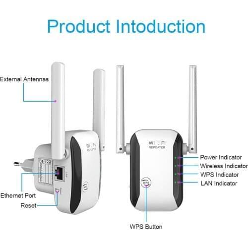 WiFi Wireless Repeater Extender 300Mbps Router Network Signal Amplifier Booster Long Range 2.4Ghz Wi-Fi Repeator Access Point