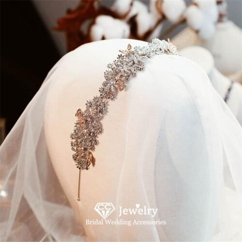 CC Hairbands Women Wedding Accessories Bridal Crown Engagement Jewelry Romantic Hair Hoop Flower Butterfly Shape Headdress HS94