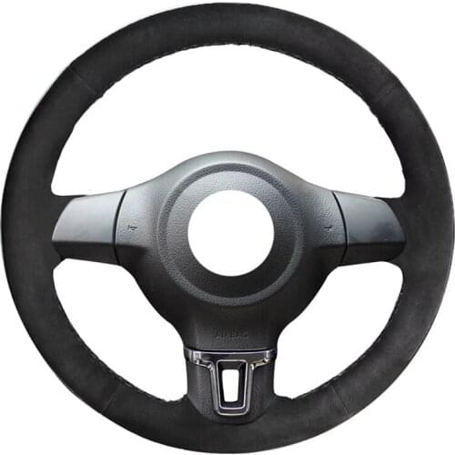 Black Alcantara Leather Suede Car Steering Wheel Cover for Volkswagen Golf 6 Mk6 VW Polo MK5 2010-2013