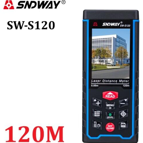 SNDWAY Laser Distance Meter 80M120M Rolutte Rangefinder Rangefinder Tape LCD Camera Rechargeable Battery Distance Measuring Tool