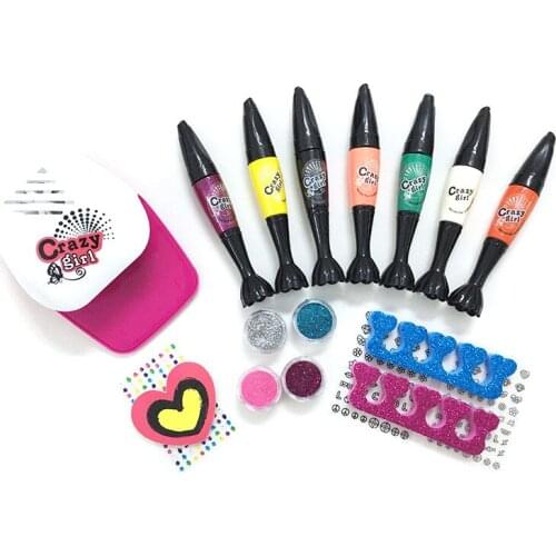 Childrens Nail Set Girl Cosmetics Make-up Toy Nail Polish Dryer 4 Years Old And Above Childrens Toys For Birthday Gifts