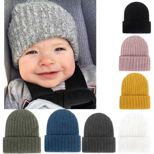 Fashion Baby Skiing Fashion Keep Warm Winter Hats Knitted Cotton Hat Baby Girl Boy Hat A Cap For Newborn Knitted Winter Baby