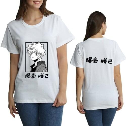 Bakugou Katsuki Bakugo Solid Summer Tee My Hero Academia Kawaii Oversized Unisex Japanese Fashion Anime 2021 New Top T-shirt