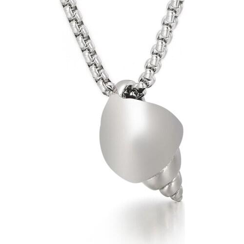 316L stainless steel necklace fashion personality domineering conch titanium steel mens pendant