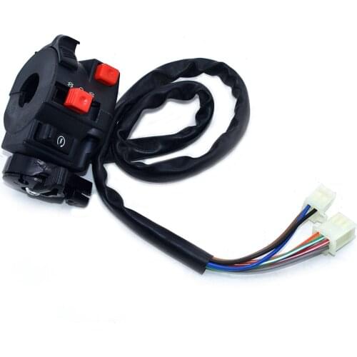 22mm Motorcycle ATV Handlebar Control Switches Headlight Fog Lamp Light Turn Signal Horn Switch Button With 9 Wiring Harness