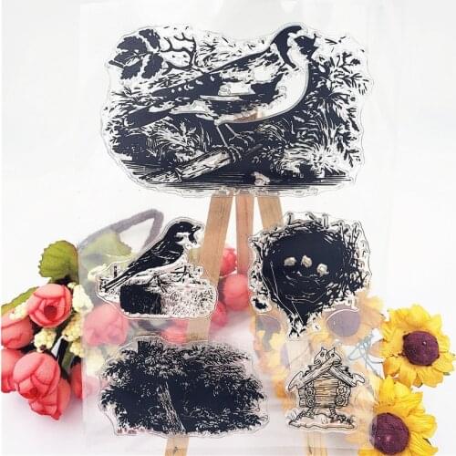 Hot selling bird alphabet transparent clear stamp / silicone seal roller stamp DIY scrapbook album / card production