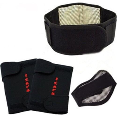 Adjust Tourmaline Self-heating waist support belt kneepad neck thermal Lumbar Back elbow magnetic therapy Braces three piece set