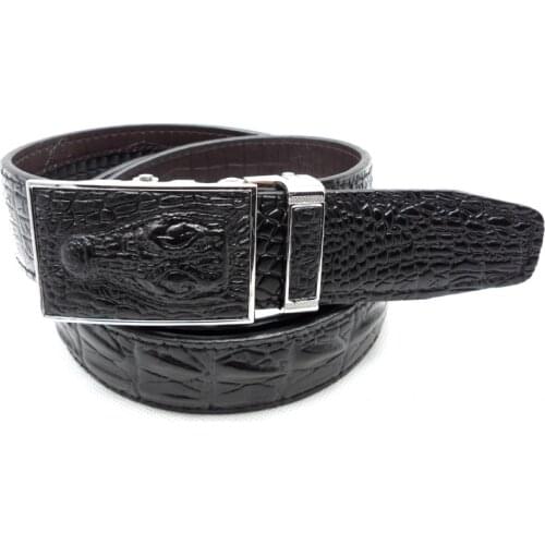 Retail Mens 100% Cowhide Genuine Leather Belt Vintage crocodile men Belts Luxury Designer Business Automatic Buckle 3 colors