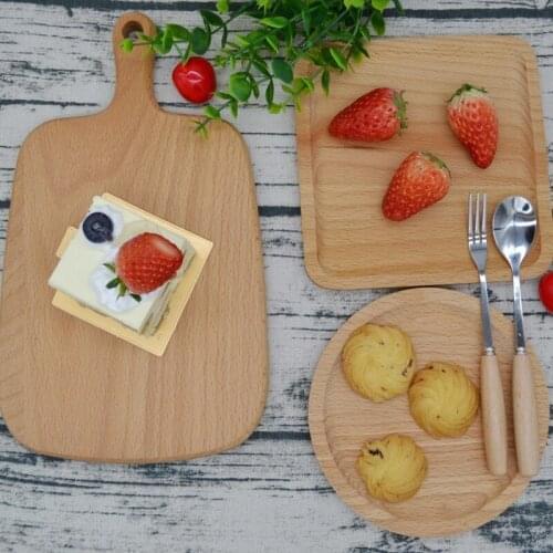 Solid pizza board wooden pallet western cut dessert bread plate steak serving tray dishes and plates sets restaurant supplies
