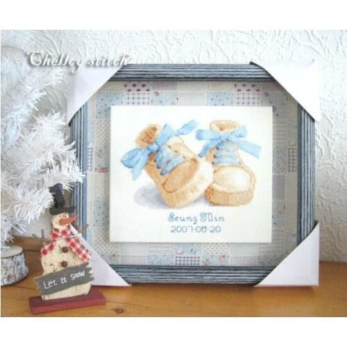 Top Quality DIY counted cross stitch set baby shoes, beautiful kids sport shoes FREE delivery