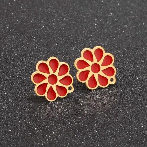 Woman flower Earrings Stainless Steel Post Stud Earrings DIY jewelry finding
