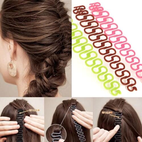 1Pcs French Hair Braiding Tool Roller With Hook Magic Hair Twist Styling Bun Maker Random Color