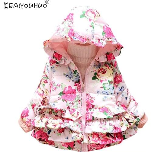 2019 New Girls Cotton Jacket Autumn And Winter Baby Hooded Cotton Childrens Warm Clothes Outerwear Coat For Girls 1-2-3-4 Year