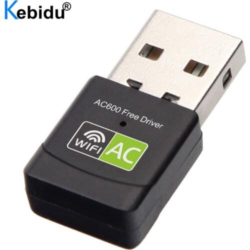 600Mbps USB WiFi Adapter USB Ethernet Wi-Fi Receiver Network Card Wireless Adapter AC Dual Band 2.4G 5G For Laptop Plug & Play