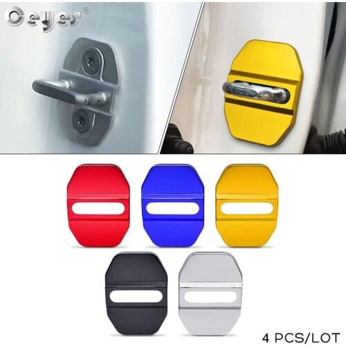 Ceyes 4pcs Auto Door Lock Cover Car Styling Accessories For Fiat Abarth 500 For Mercedes Benz AMG W213 CLA For Bmw M Car Sticker