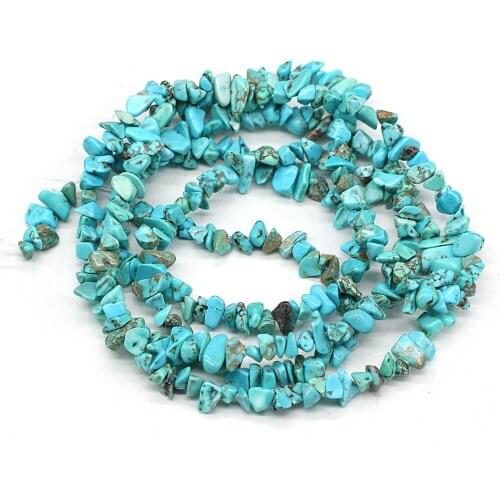 40CM Natural Blue Turquoises Beads Fit Bracelet Making Irregular Freeform Gravel Beads for Jewelry Necklace Gift 3x5-4x6mm