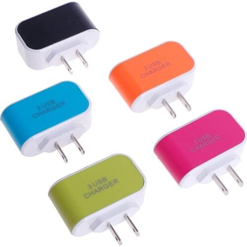 5V 3.1A Triple USB Port Wall Home Travel AC Mobile Fast Charger Adapter US Plug Practical Use