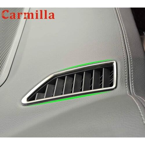 Carmilla 2 Pcs/Set Car Front Air Vent Decoration Trim Air Conditioning Outlet Sticker for Ford Everest 2015 2016 2017 Styling