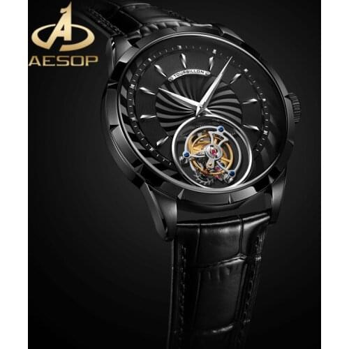 AESOP Genuine Real Tourbillon Mechanical Watch Business Trend Men Watch Waterproof Sapphire Glass Watch