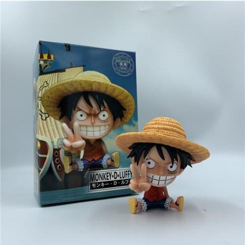 FigureCrazy Luffy Ace Lovely Childhood Tooth Sitting PVC Action Figures Luffy Than Gesture Collectibles Model Toys 10cm