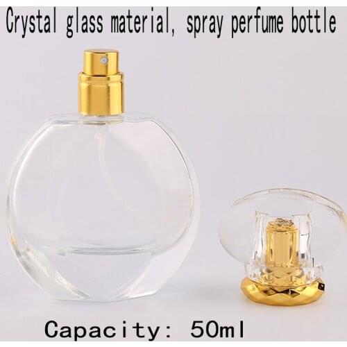 Jxcaih 1pcs 50ml Portable Glass Perfume Bottles Travel Empty Sample Bottles Atomizer Reusable Mini Bottles