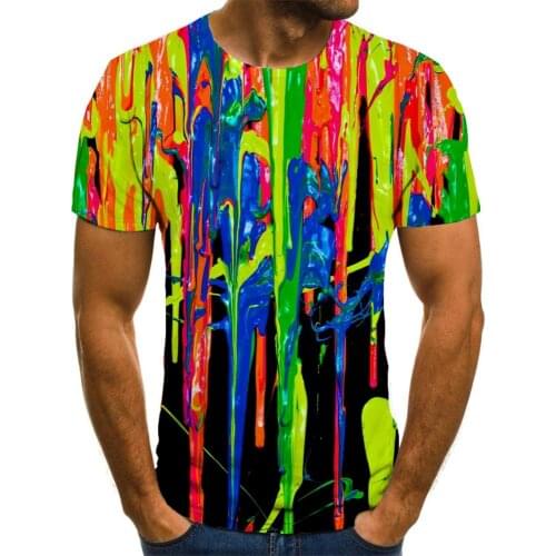 3d Tshirt Pigment T shirt Men Graffiti T-shirts 3d Colorful Shirt Print Rainbow Tshirts Casual Mens Clothing summer Cool