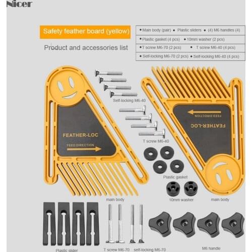Multi-purpose Feather Loc Board Set Woodworking Engraving Machine Double Featherboards Miter Gauge Slot Woodwork DIY Tools