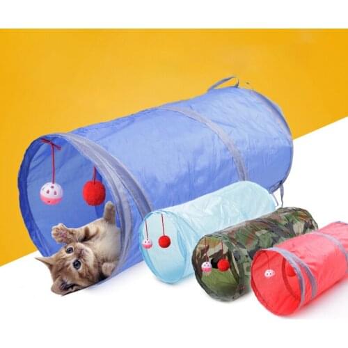 Pet Toy Tunnel Cat Ring Paper Two-way Tunnel Can Be Stored Folding Cat Channel Zhiyi Cat Toy 8 Colors