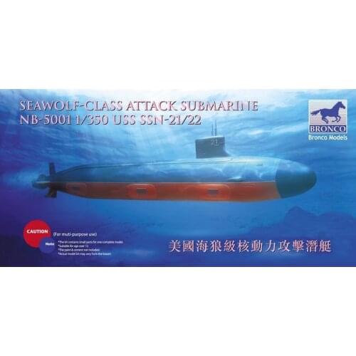 BRONCO NB5001 1/350 USS SSN-21/22 Seawolf-Class Attack Submarine - Scale model Kit
