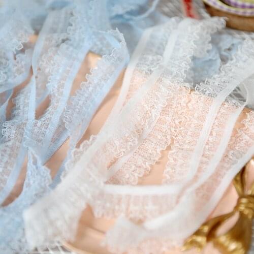 Lace accessories Blue stretch Russell Mars lace Outside single white Mars lace 2CM D0204