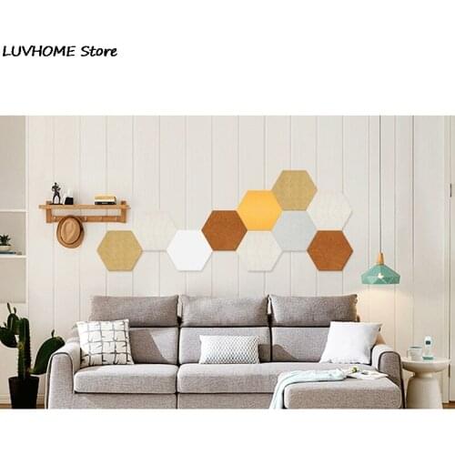 HOT Hexagon Pad Cork Board/Pin Board 1 Pc Colorful Wall Tiles Memo Felt Board For Wall Stickers Home Decors