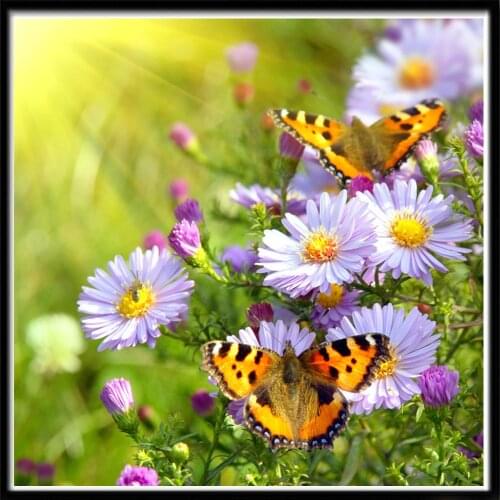 Landscape Flower Color Rose DIY Embroidery 11CT Cross Stitch Kits Craft Needlework Set Cotton Thread Printed Canvas Room