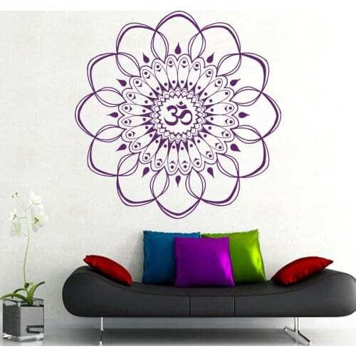 Green mandala meditation vinyl wall stickers art religion wallpaper the living room wall art decals decorative Y-9
