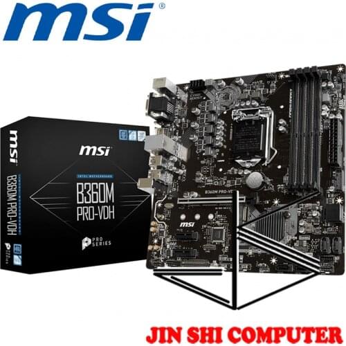 NEW MSI B360M PRO-VDH Supports 8th Gen Intel® Core™ LGA 1151 socket Supports DDR4 Memory, up to 2666 MHz Turbo M.2 PCI-E