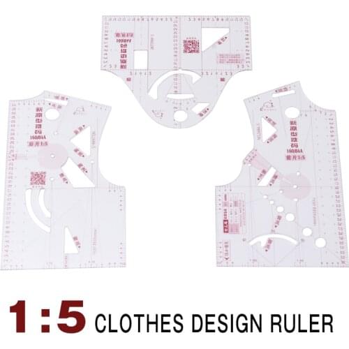 Clothes Design Pattern Making Ruler Sewing Tool Accessory 1:5 Women Clothes Template For Designers And Tailors