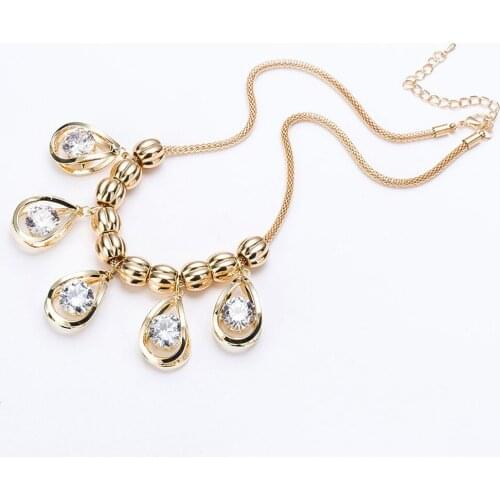 Popular jewelry exaggerated crystal pendant Hotsale zirconium stone chain beads collarbone chain clothing accessories necklace