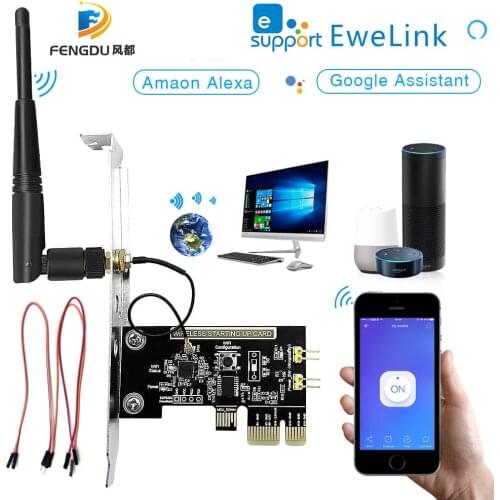 EWeLink Mini PCI-e Desktop PC Remote Control Switch Card WiFi Wireless Smart Switch Relay Module Wireless Restart Switch
