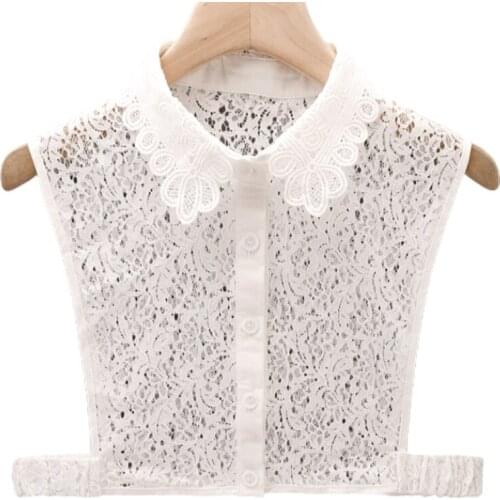 Detachable Half Shirt Dickey Hollow Out Floral Lace Decorative False Fake Collar