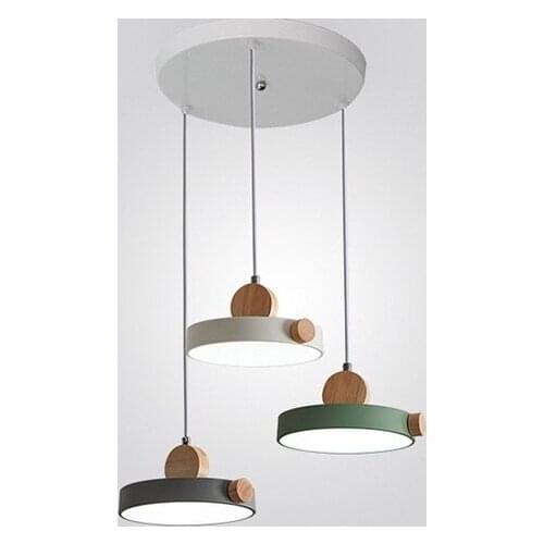 Nordic Restaurant light Macaron Three heads pendant light LED Chip 220v pendant lamp illumination light fixture Hanging Lights