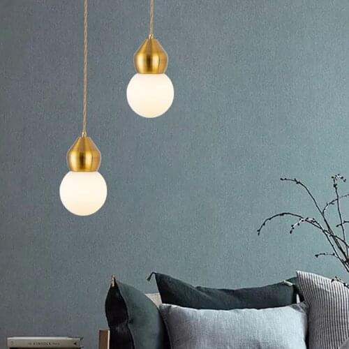 Modern Simple Pendant Lights Gourd Glass Hanging Lamps for Dining Room Restaurant Light Home Decor Nordic Bedroom Light Fixtures
