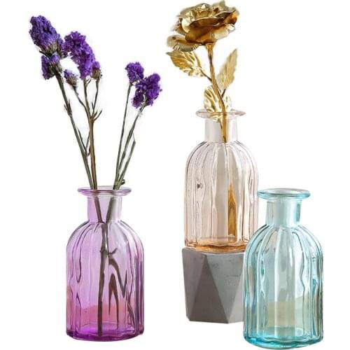 Home Decor Glass Vase European Style Fashion Handmade Glass Hydroponic Flower Vases Desktop Decor Flower Pot
