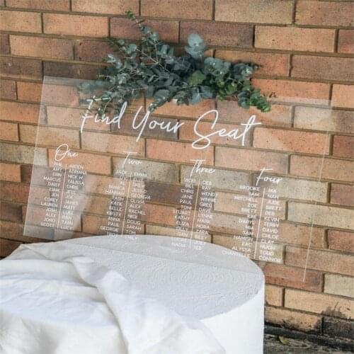 Wedding Seating Chart Personalized Wedding Welcome Sign Guest List Clear Acrylic Wedding Welcome Sign Board Custom Name And Date