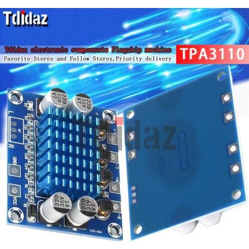 TPA3110 XH-A232 30W+30W Class D HD audio amplifier module 2.0 channel digital stereo audio power amplifier board DC 8-26V 3A