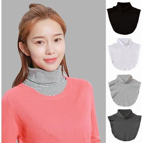 Versatile Autumn Fake Knitted Collar Blouse Tops Decorative Sweater Collar Neckline Detachable Neckwear for Dress Tops