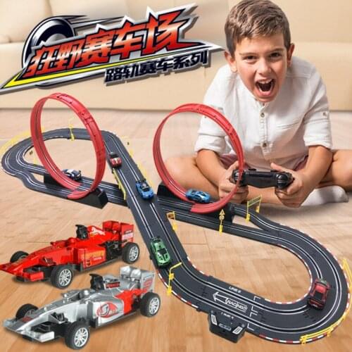 1:43track Car Remote Sensing Assembly Changeable Rail Car Competition Interactive Boy Toy Set Slotcar Track Car Gift