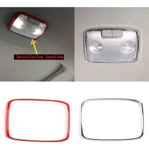 1 Piece ABS Chrome & Sport Red Rear Roof Reading Light Frame Trim Decorate Interior Car Accessories For Toyota Tundra 2014-2021