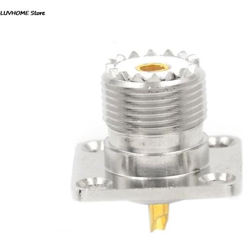 1 x Female UHF Panel Connector SO-239 Female Jack Square Solder Cup Shape Coax Connector For Radio